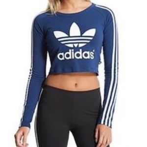 Adidas Long sleeve Crop Top Blue